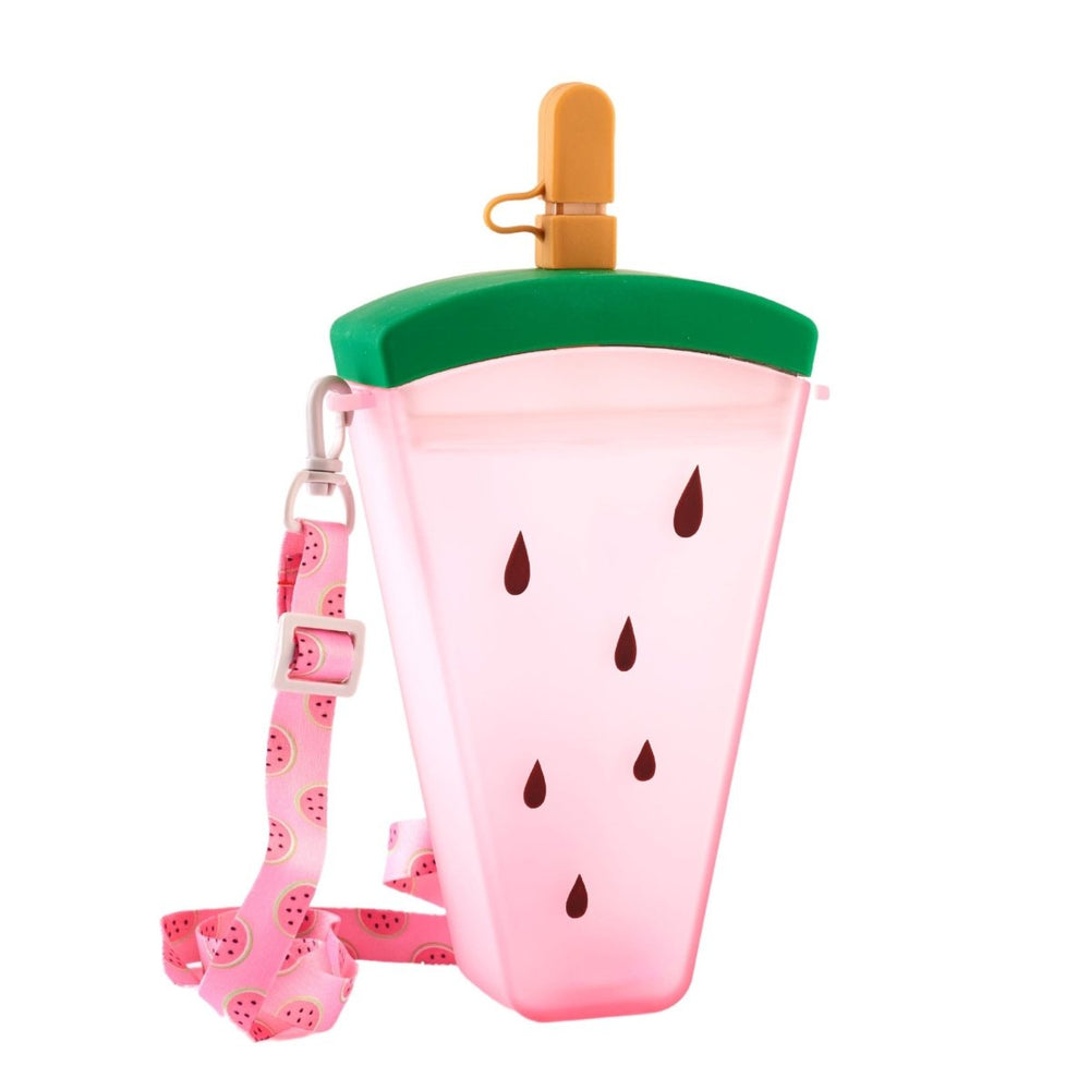 Slice of Summer: Watermelon Sipper Bottle with Straw & Strap Sipper