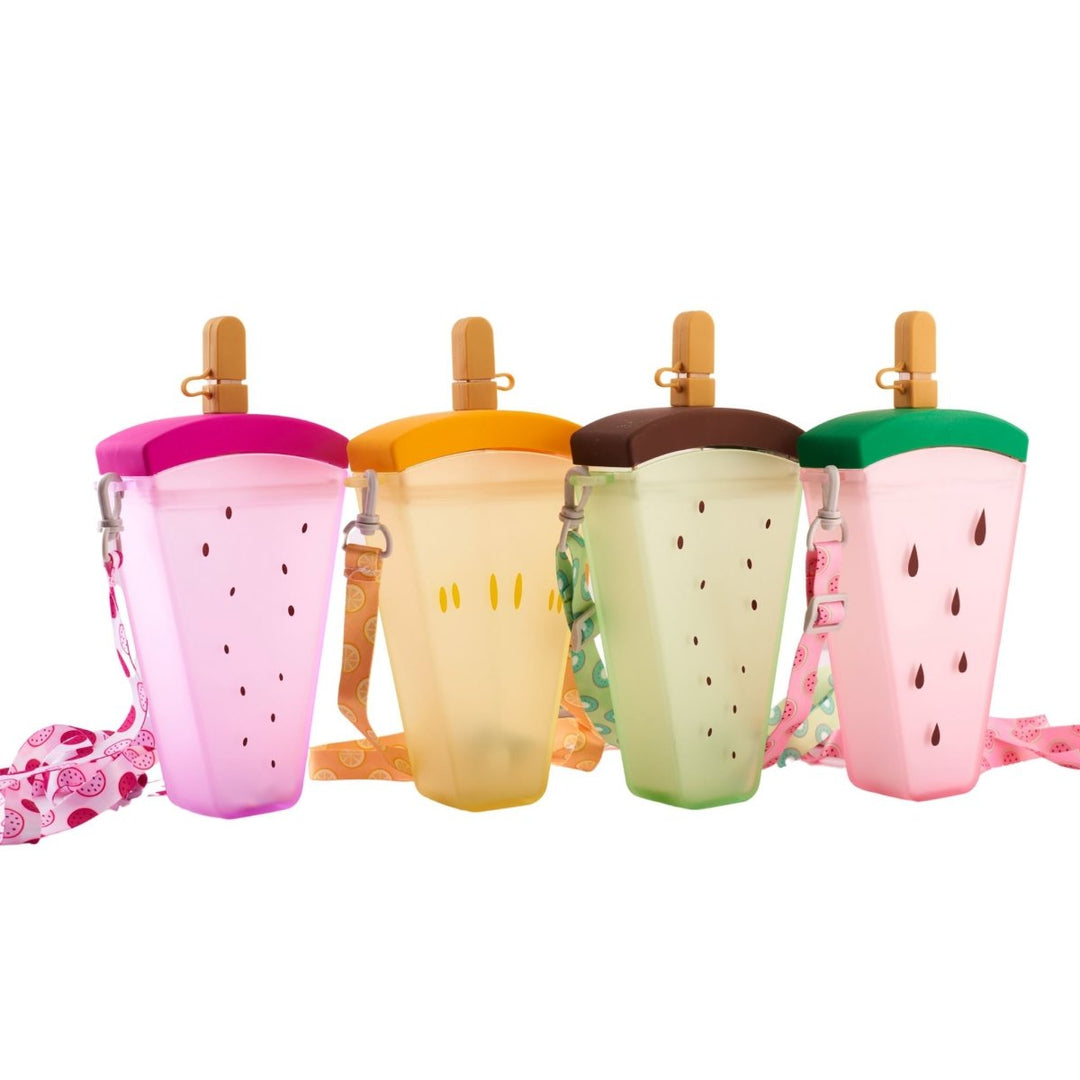 Slice of Summer: Watermelon Sipper Bottle with Straw & Strap Sipper
