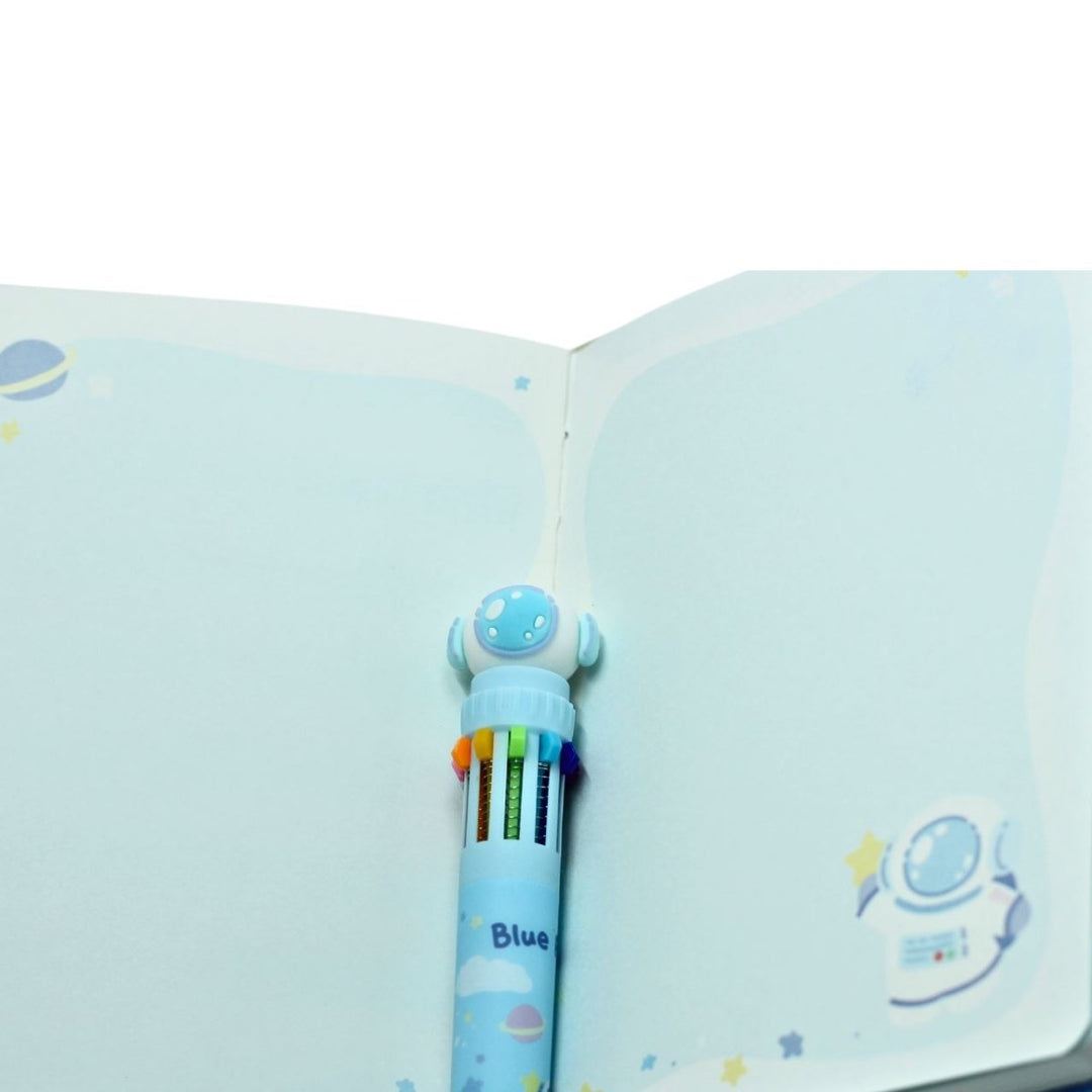 Space Squishy Soft Notebook With Multi Shade Pen Diary