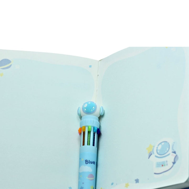 Space Squishy Soft Notebook With Multi Shade Pen Diary