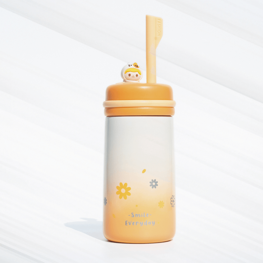 Spring Vibes Straw Flask | 350ml | Pastel & Leakproof Flasks