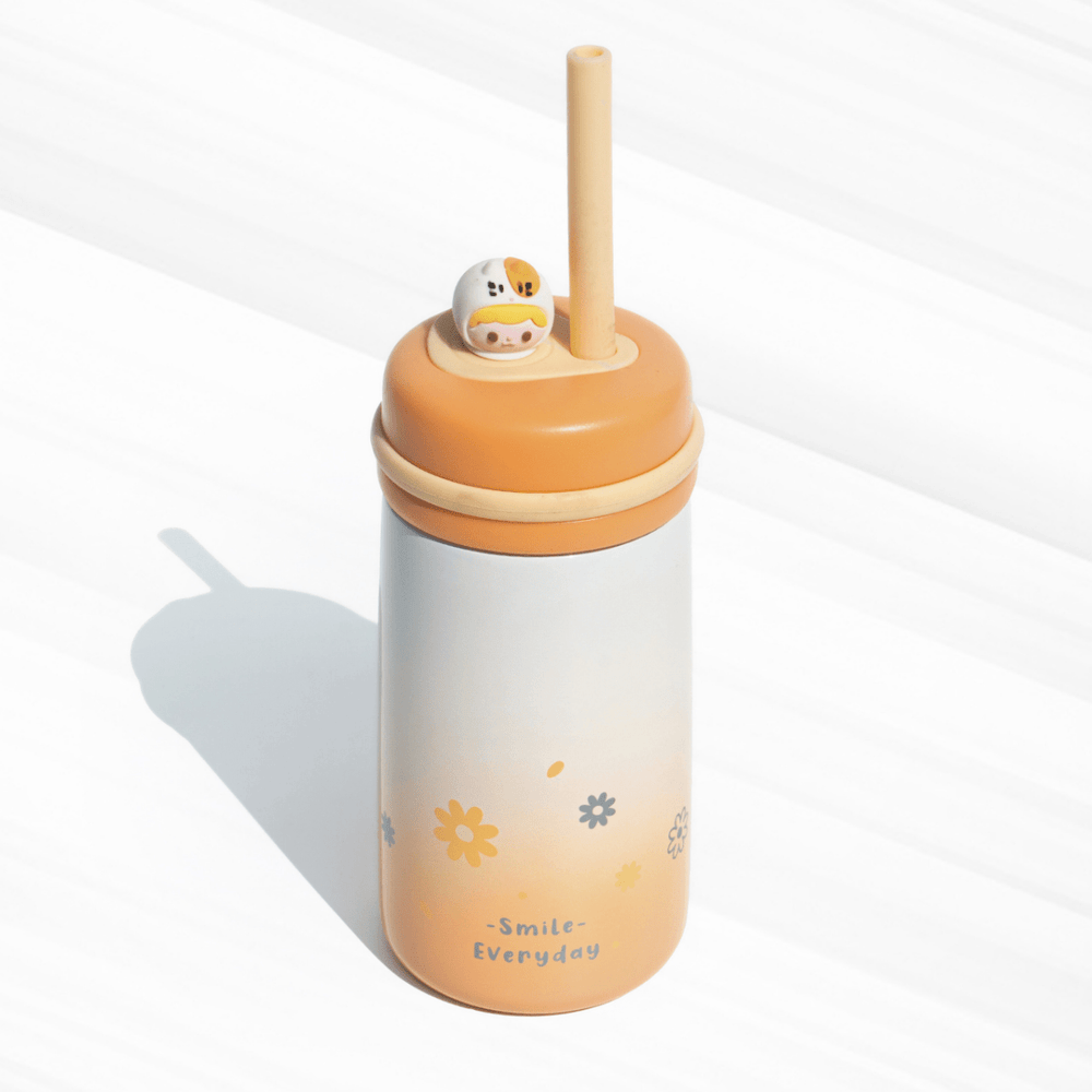 Spring Vibes Straw Flask | 350ml | Pastel & Leakproof Flasks