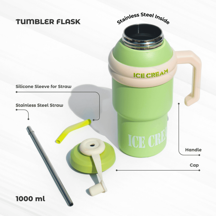 Trendy Ice Cream Tumbler – Stanley Style, Insulated & Stylish Flasks