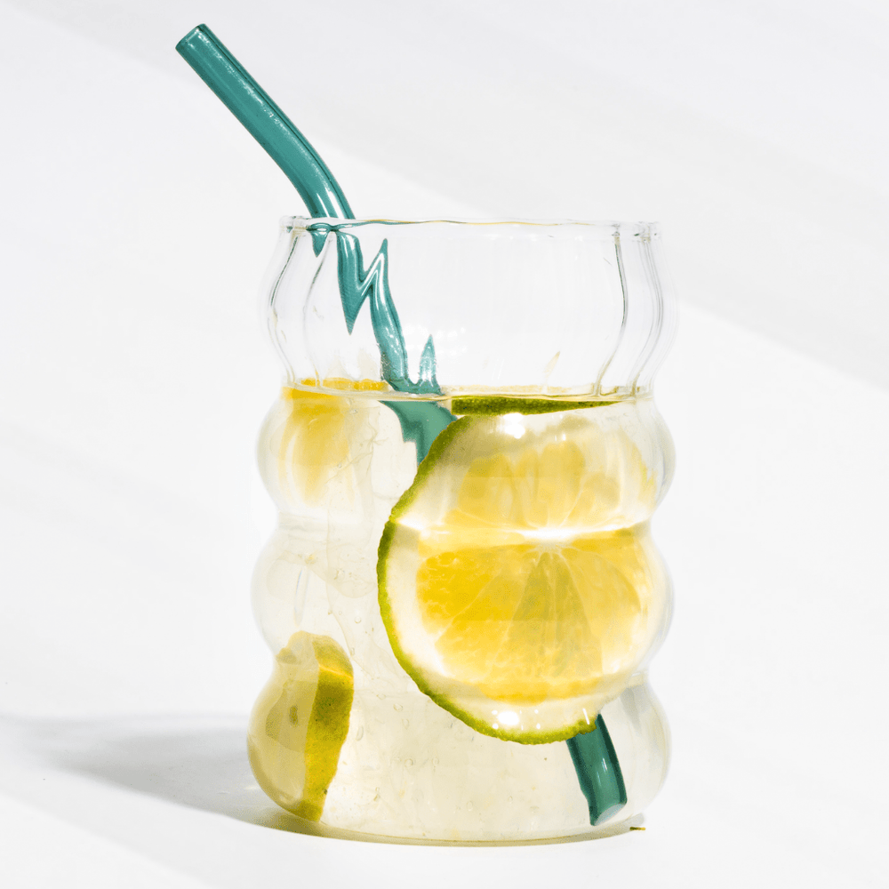 Wavy Daze - Fun Sipper with Glass Straw masson jar