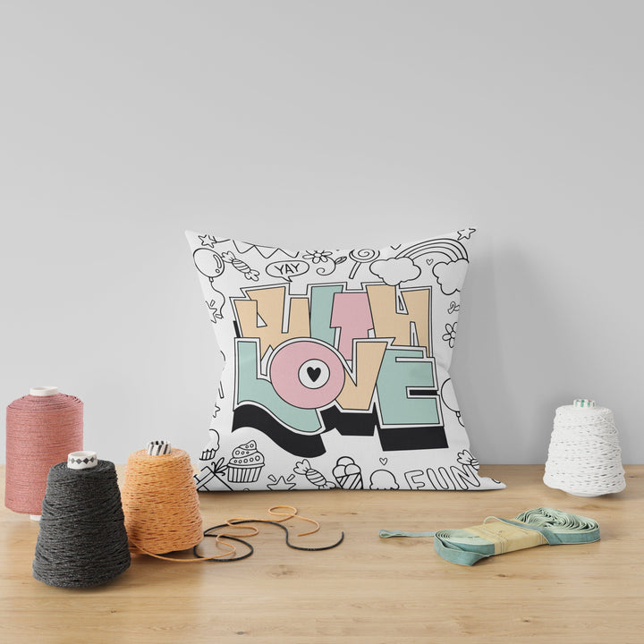 With love Cushion Home Decor CandyFlossstores 