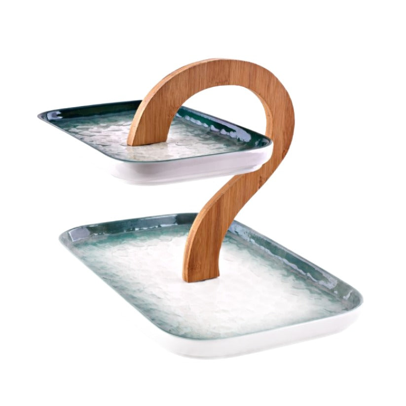 2 TIER CERAMIC TRAY Kitchenware CandyFlossstores 