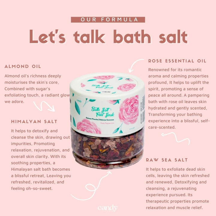 Bath Salt and Foot Soak - Rose Peppermint (200 gm) Personal Care