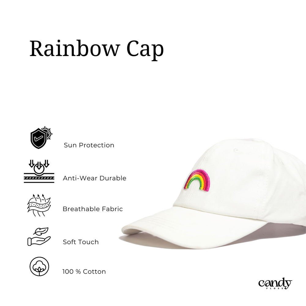 Candy 3D Rainbow cap - White caps CandyFlossstores 