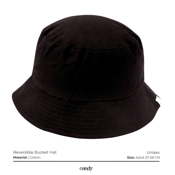 Candy Bucket Hat - Reversible (Black & Grey) caps CandyFlossstores 