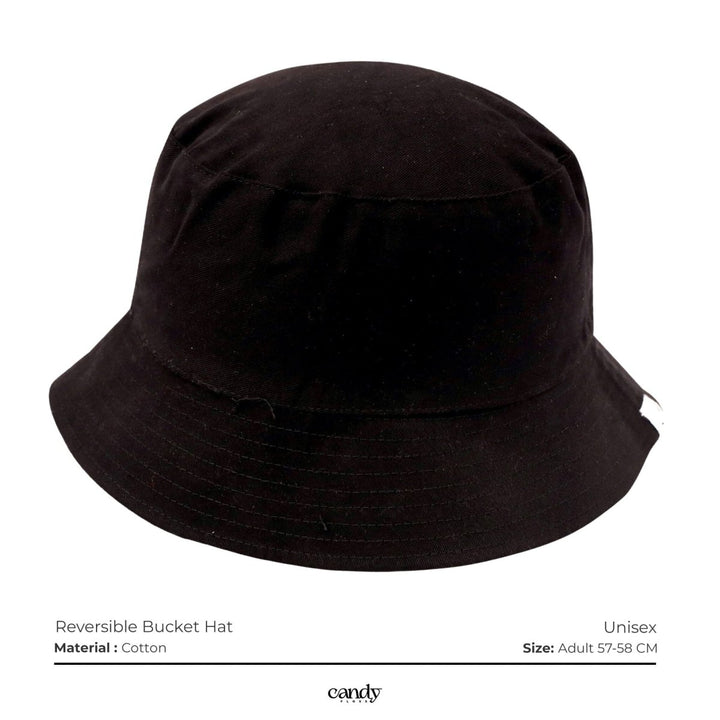 Candy Bucket Hat - Reversible (Black & Grey) Caps