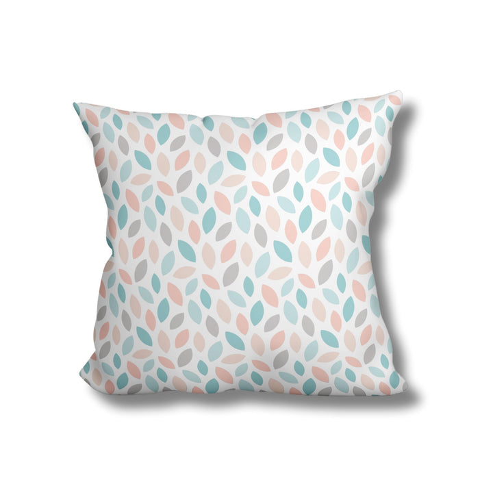 cute pillow with pastel leaf print for cozy home decor