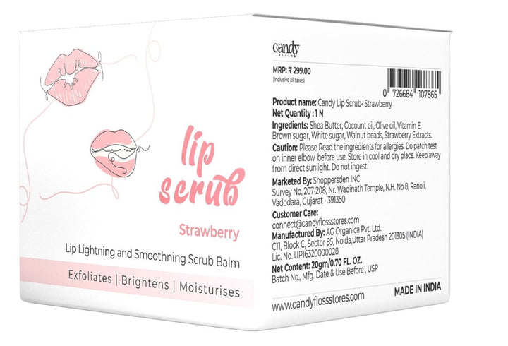 Candy Lip Scrub - Strawberry (20gm) Lip Scrub