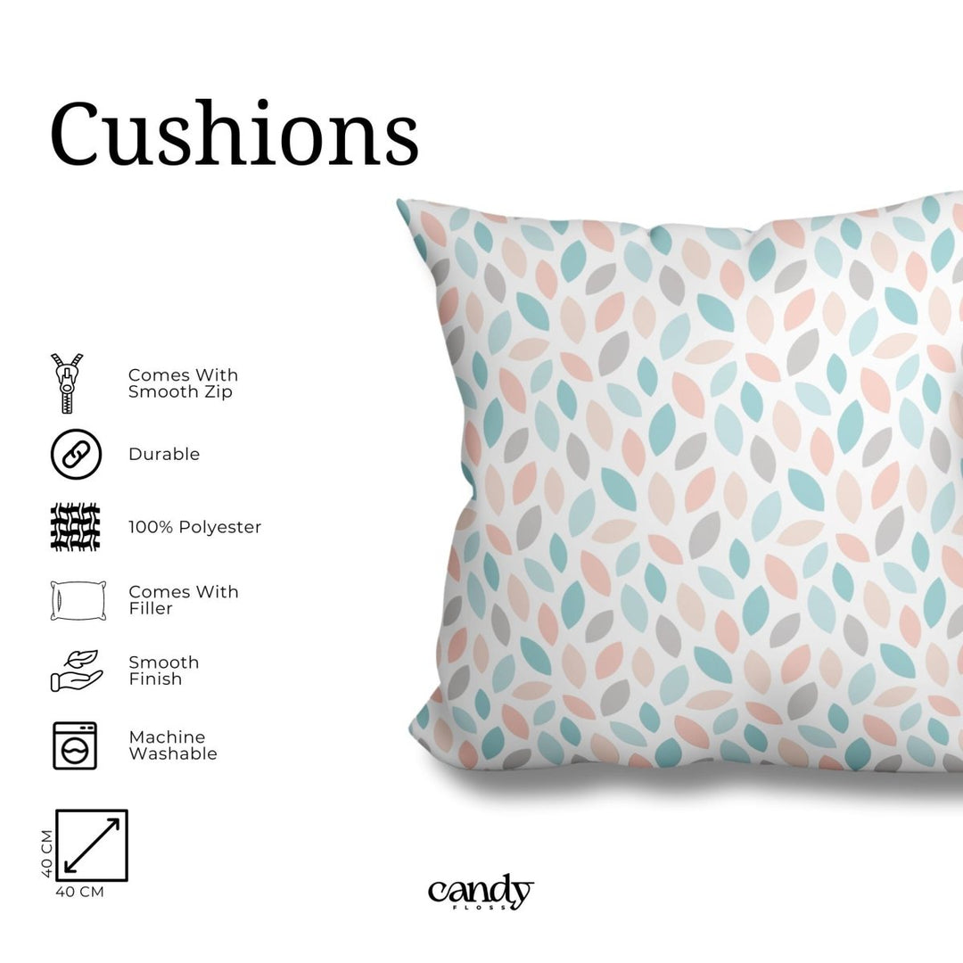 Candy Pastel Leaves Print Cushion Cushion