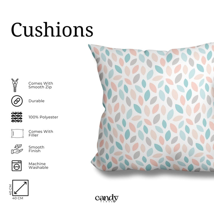 Candy Pastel Leaves Print Cushion Cushion