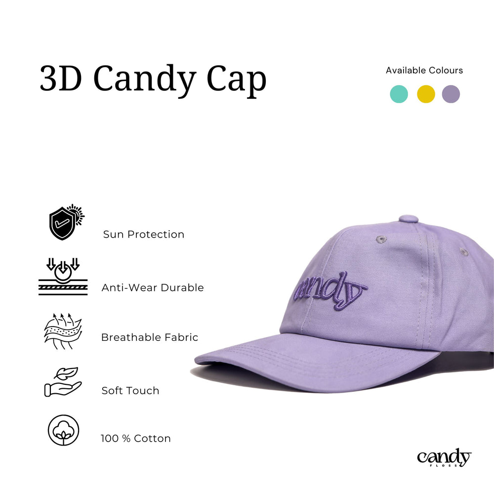 Candy Special 3D Baseball Cap - Purple caps CandyFlossstores 