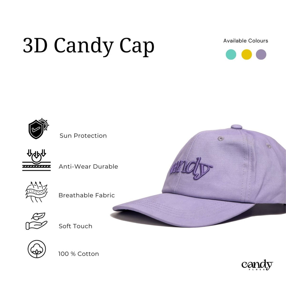 Candy Special 3D Baseball Cap - Purple Caps
