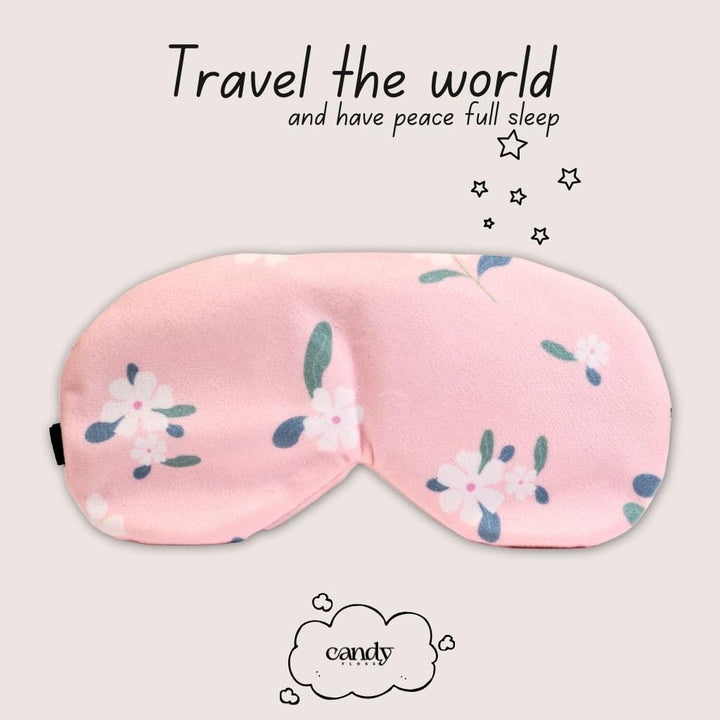 Chill Out & Sleep In: Cool Comfort Floral Pink Eye Mask (With Gel Pad) Eye Masks