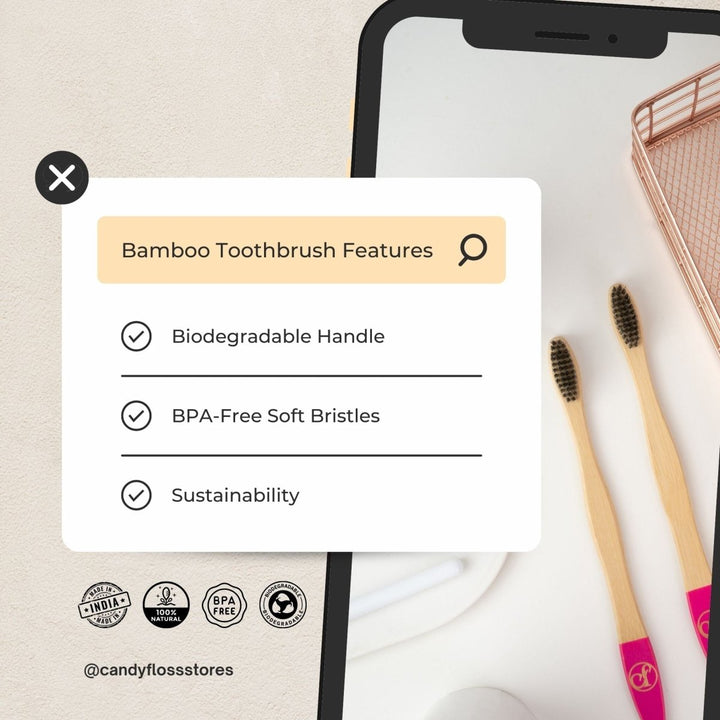Eco Friendly Fungus Free Bamboo Toothbrush (Set of 2) Toothbrush