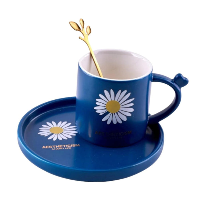 Espresso Flower Cup With Saucer & Spoon Luxe Mugs