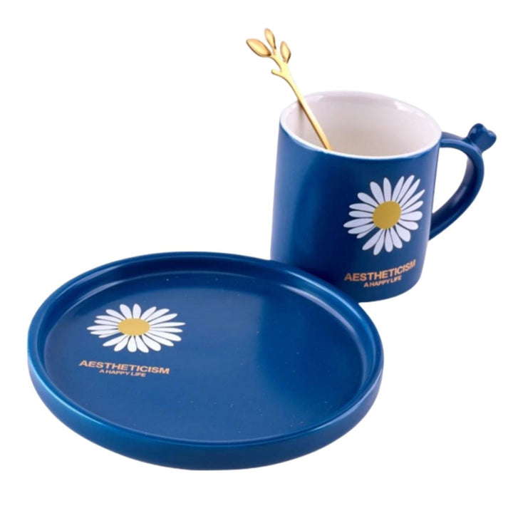 Espresso Flower Cup With Saucer & Spoon Luxe Mugs