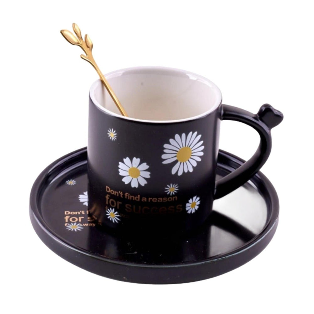 Espresso Flower Cup With Saucer & Spoon Luxe Mugs