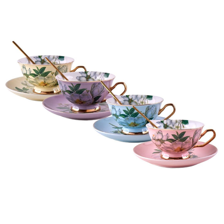 Floral Teacup & Saucer Luxe Mugs