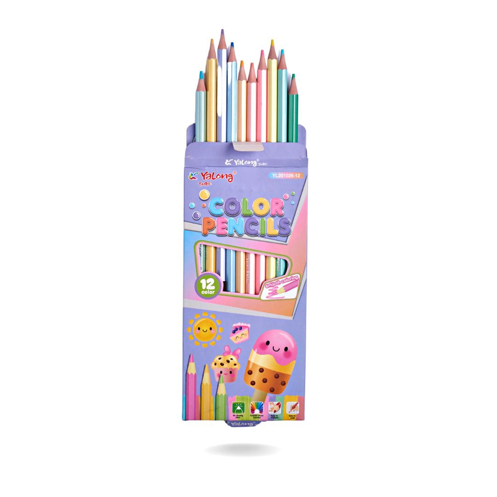 HAPPY DAY COLOUR PENCIL SET Stationery CandyFlossstores PURPLE 