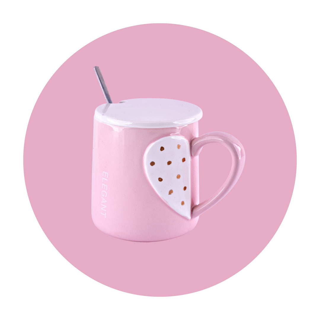 HEARTY MUG Mugs CandyFlossstores Pink White dot 