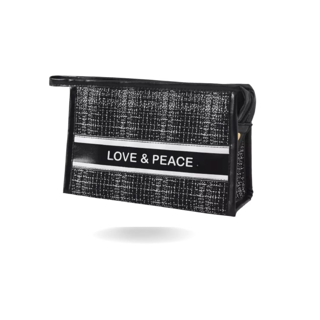 LOVE & PEACE COSMETIC POUCH Cosmetics CandyFlossstores BLACK 