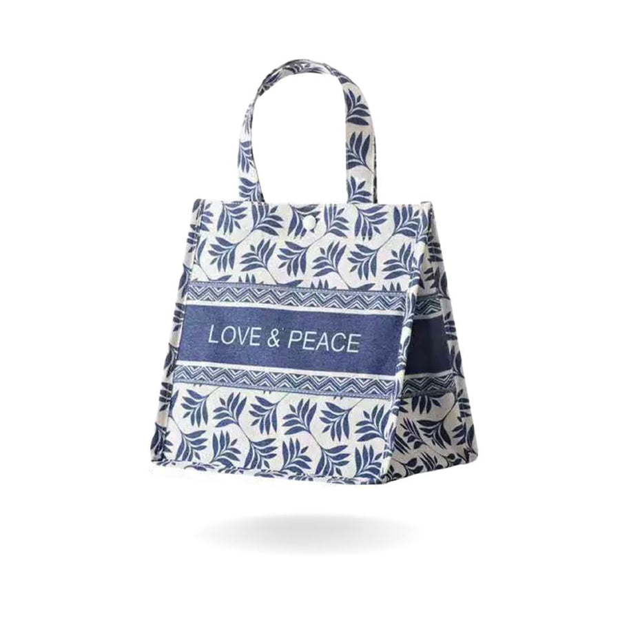LOVE & PEACE TOTE BAGS bags CandyFlossstores BLUE 