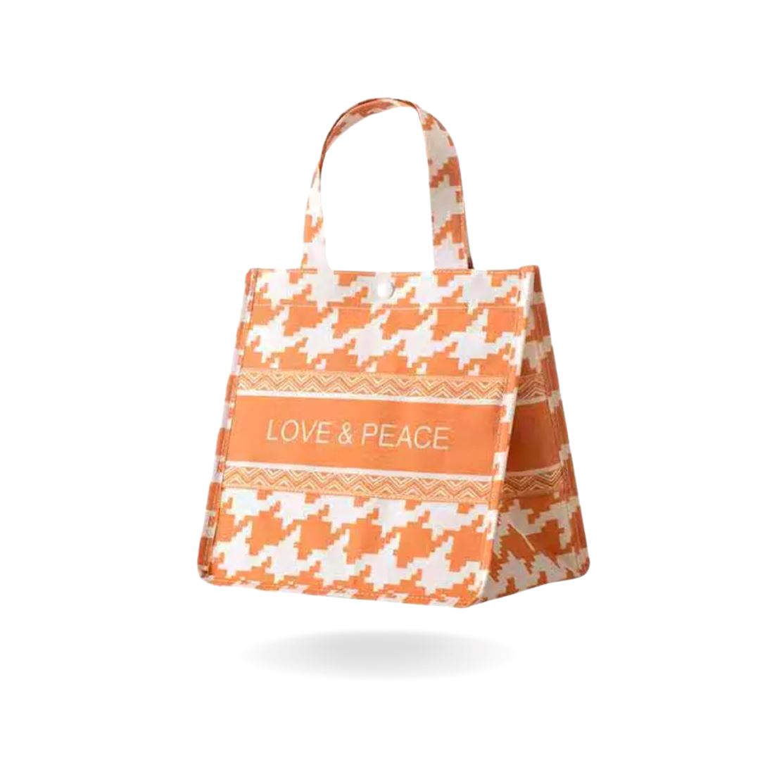 LOVE & PEACE TOTE BAGS bags CandyFlossstores ORANGE 