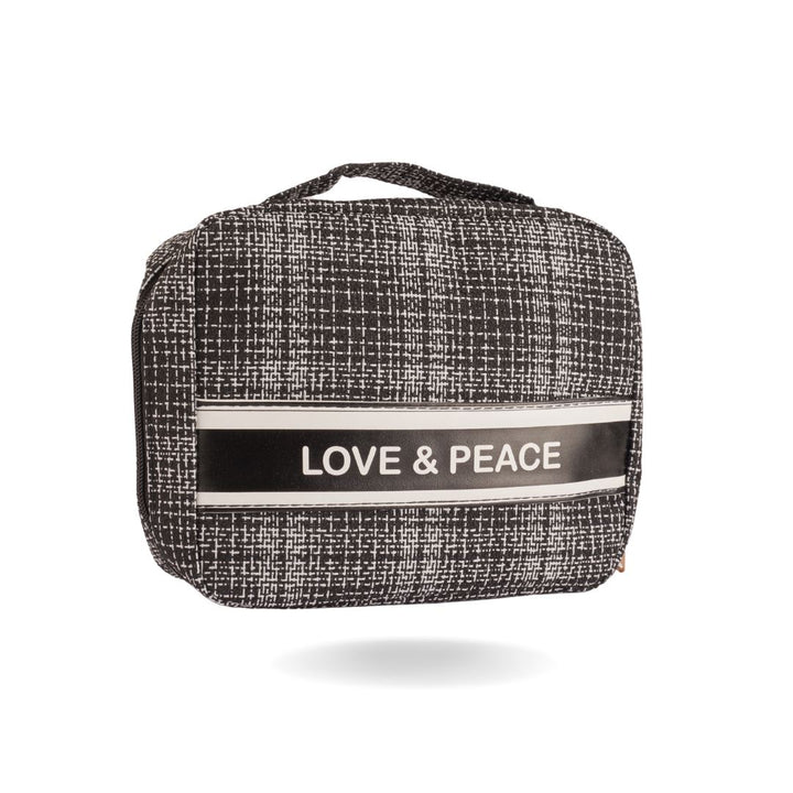 LOVE & PEACE TRAVEL POUCH Cosmetics CandyFlossstores BLACK 