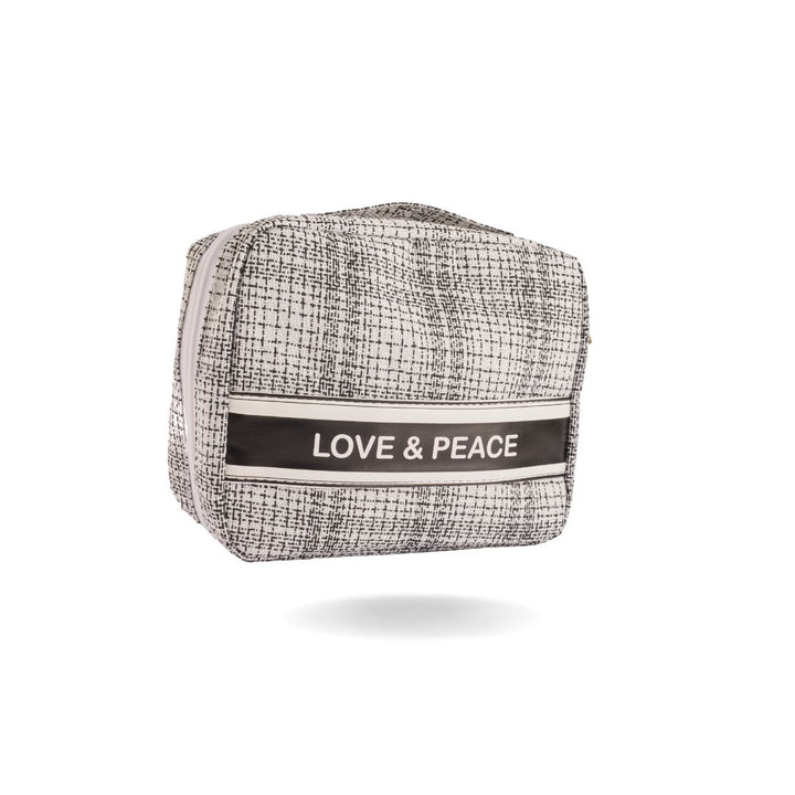 LOVE & PEACE TRAVEL POUCH Cosmetics CandyFlossstores GREY 