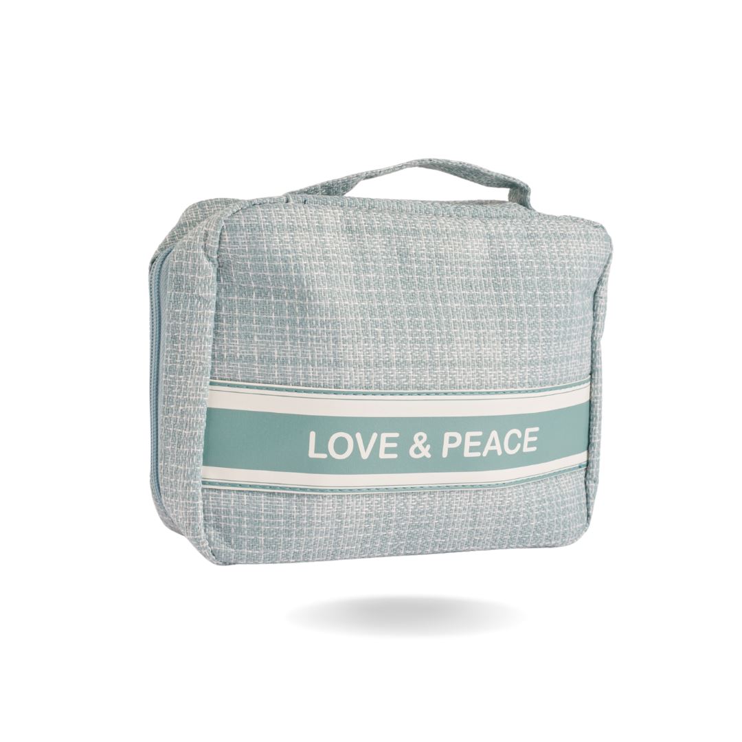LOVE & PEACE TRAVEL POUCH Cosmetics CandyFlossstores LIGHT BLUE 