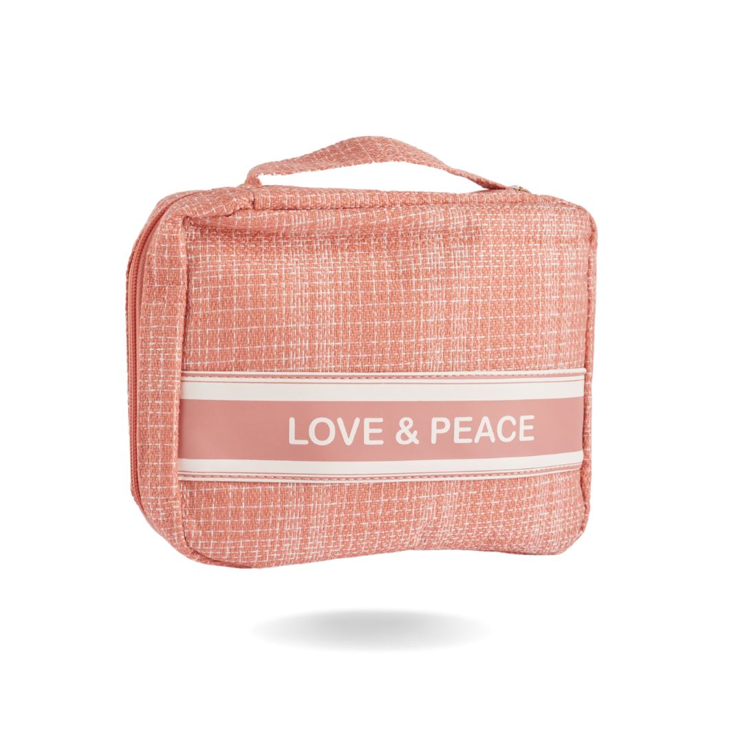 LOVE & PEACE TRAVEL POUCH Cosmetics CandyFlossstores PINK 