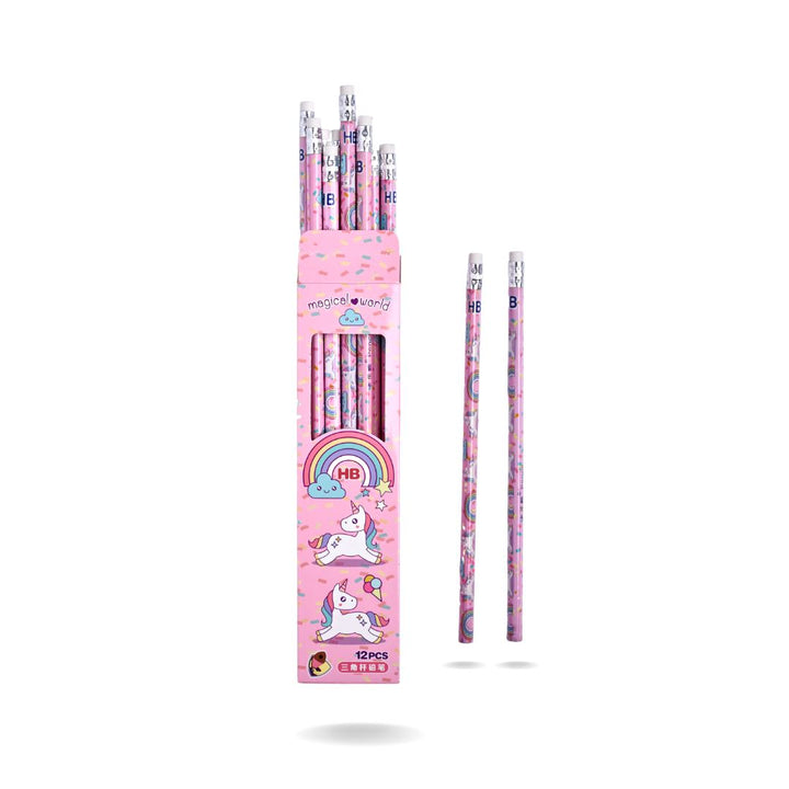 MAGICAL WORLD PENCIL SET - 12 CP Stationery CandyFlossstores PINK 