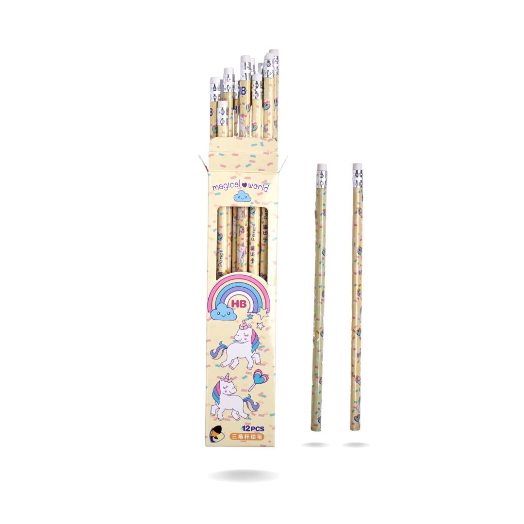 MAGICAL WORLD PENCIL SET - 12 CP Stationery CandyFlossstores YELLOW 