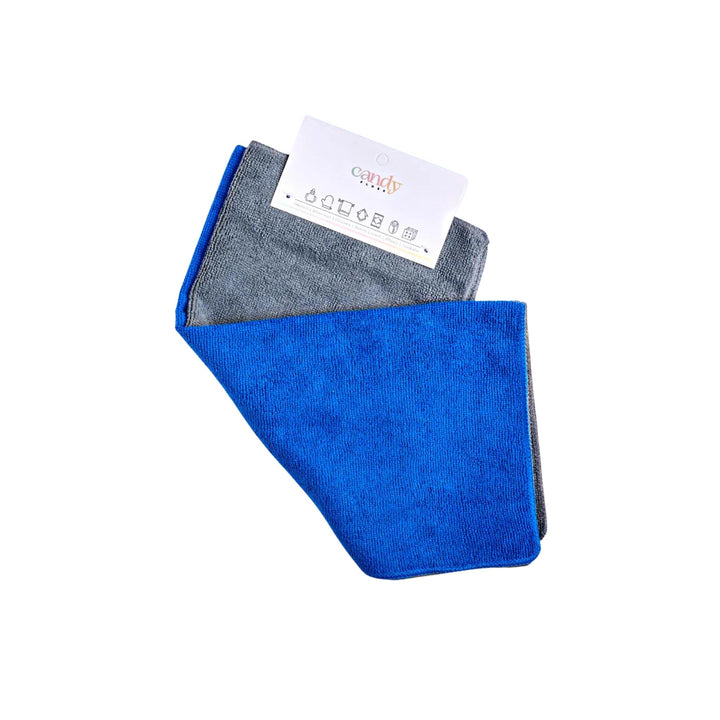 MICROFIBER CLEANING CLOTH - SET OF 2 Household Cleaning Products CandyFlossstores BLUE GREY 40X40 CM 260 GSM 
