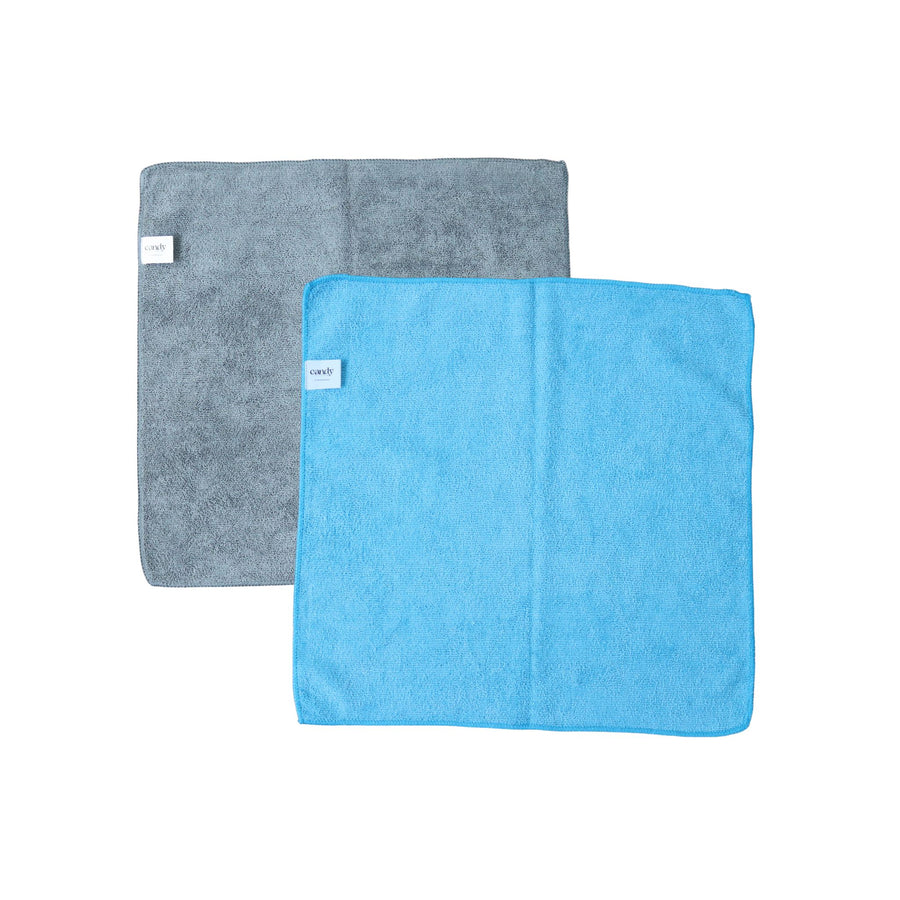 MICROFIBER CLEANING CLOTH - SET OF 2 Household Cleaning Products CandyFlossstores BLUE GREY 40x40CM 350-GSM 