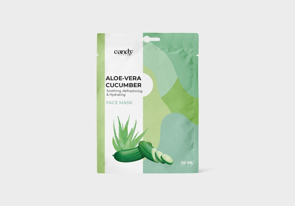 Natural Beauty Facial Mask - Aloe vera + Cucumber (Pack of 2) Face Mask