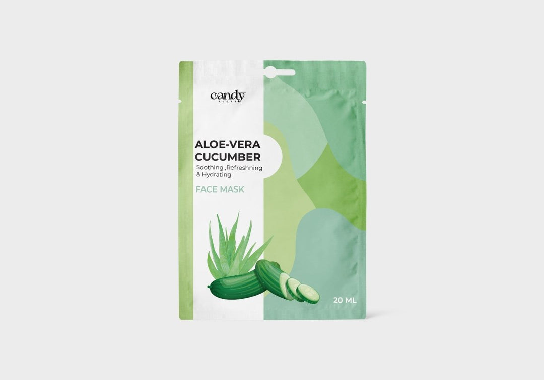 Natural Beauty Facial Mask - Aloe vera + Cucumber (Pack of 2) Face Mask