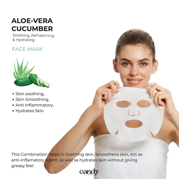 Natural Beauty Facial Mask - Aloevera + Cucumber Face Mask CandyFlossstores 