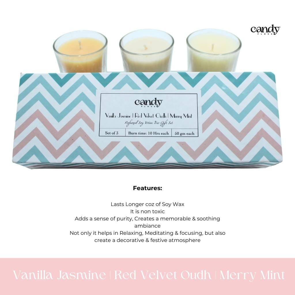 Perfumed Soy Candle Votive Trio Gift set Scented Candles