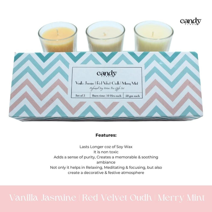 Perfumed Soy Candle Votive Trio Gift set Scented Candles