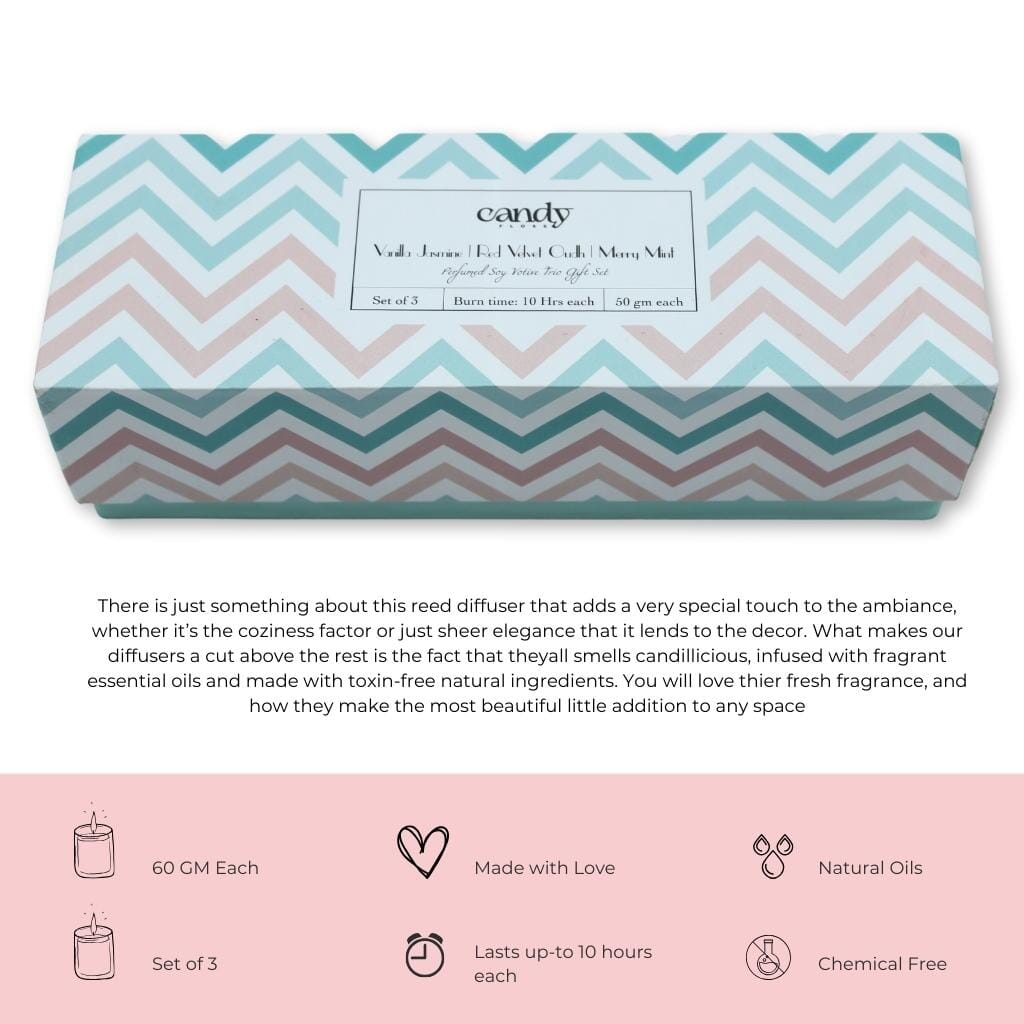Perfumed Soy Candle Votive Trio Gift set Scented Candles