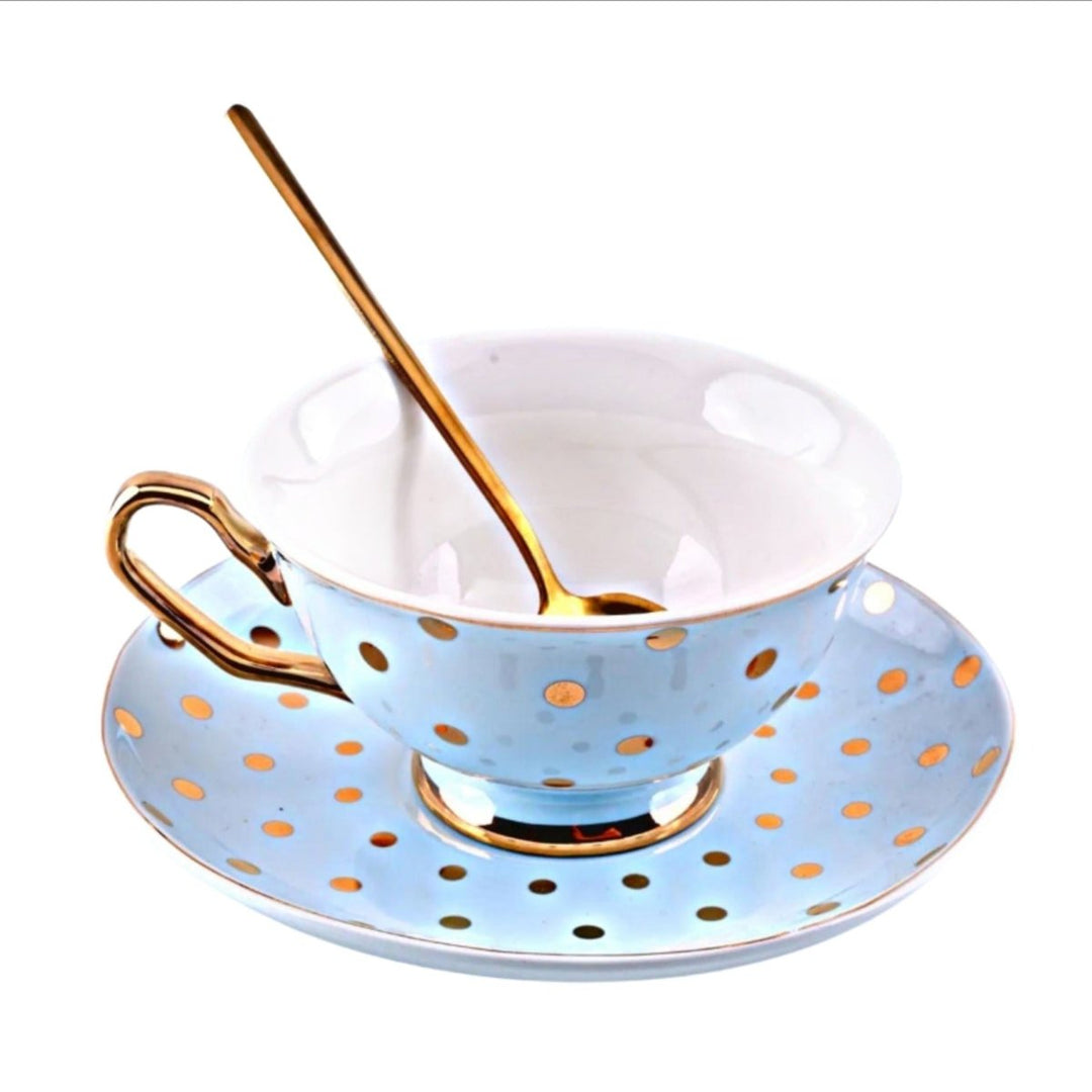 POLKA CUP AND SAUCER Luxe Mugs