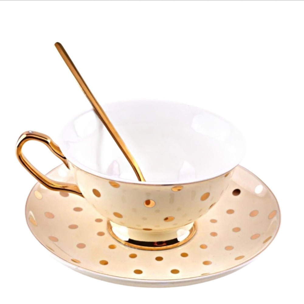 POLKA CUP AND SAUCER Luxe Mugs