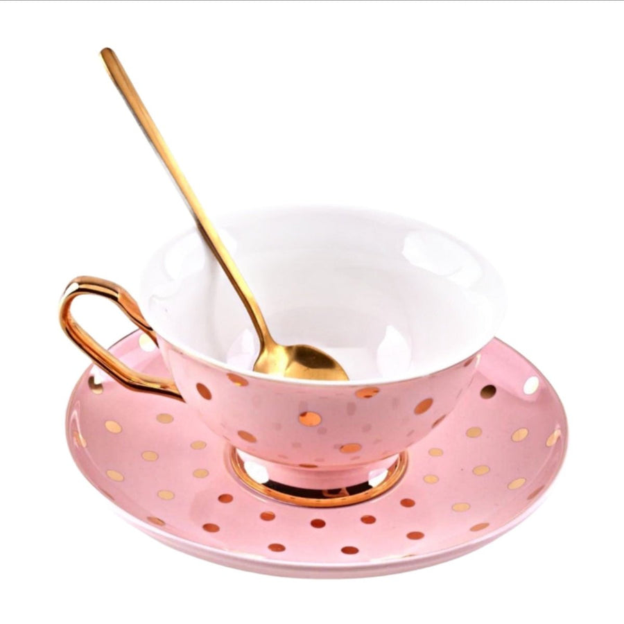 POLKA CUP AND SAUCER Luxe Mugs