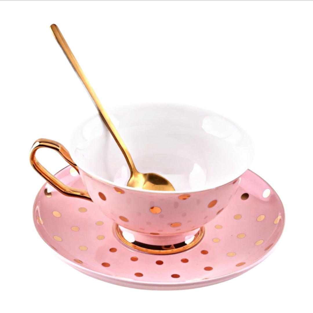 POLKA CUP AND SAUCER Mugs CandyFlossstores PINK DOTS 
