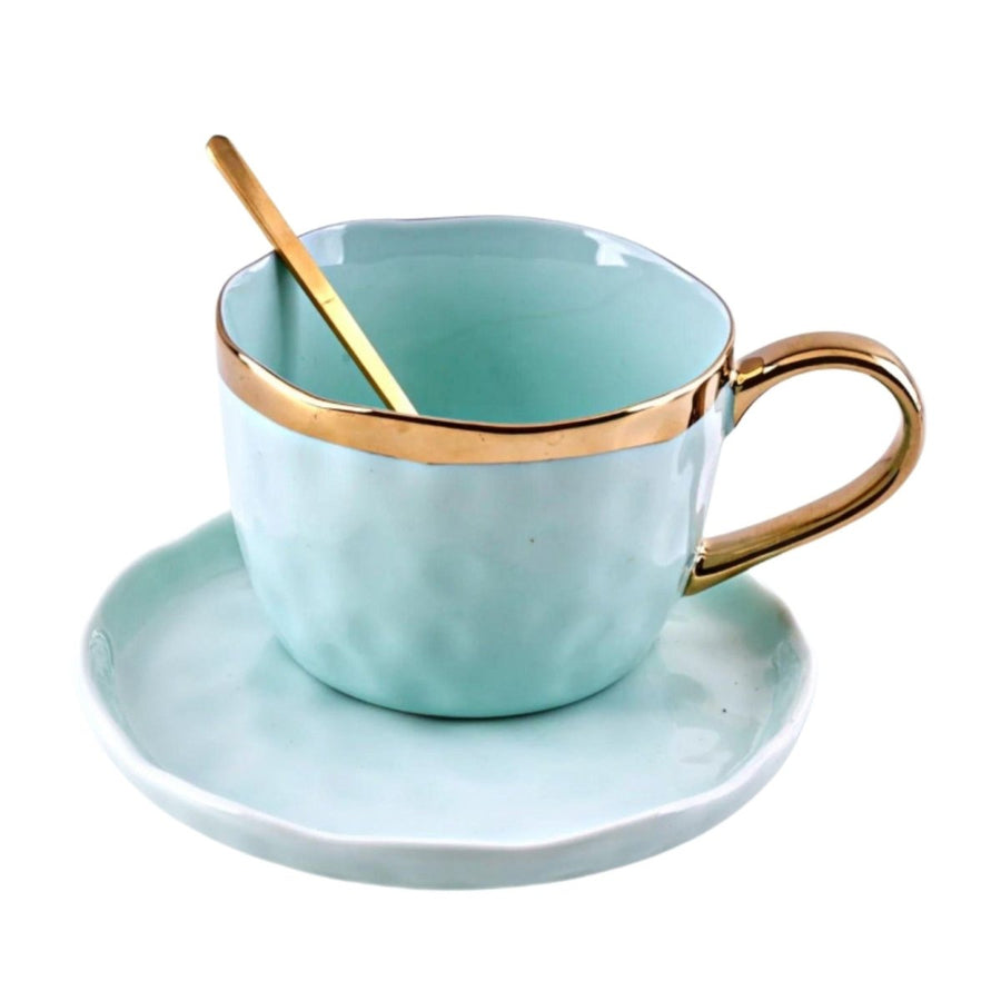 PREMIUM TEXTURED GOLDEN RIM MUG Luxe Mugs